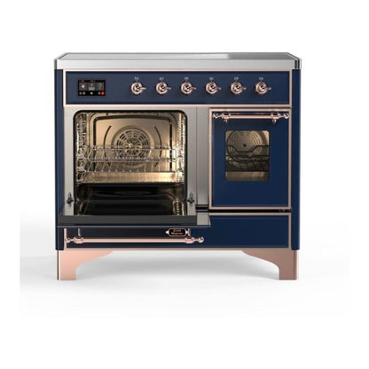 ILVE Majestic II 40 inch Triple Glass Door Induction Range Copper Midnight Blue