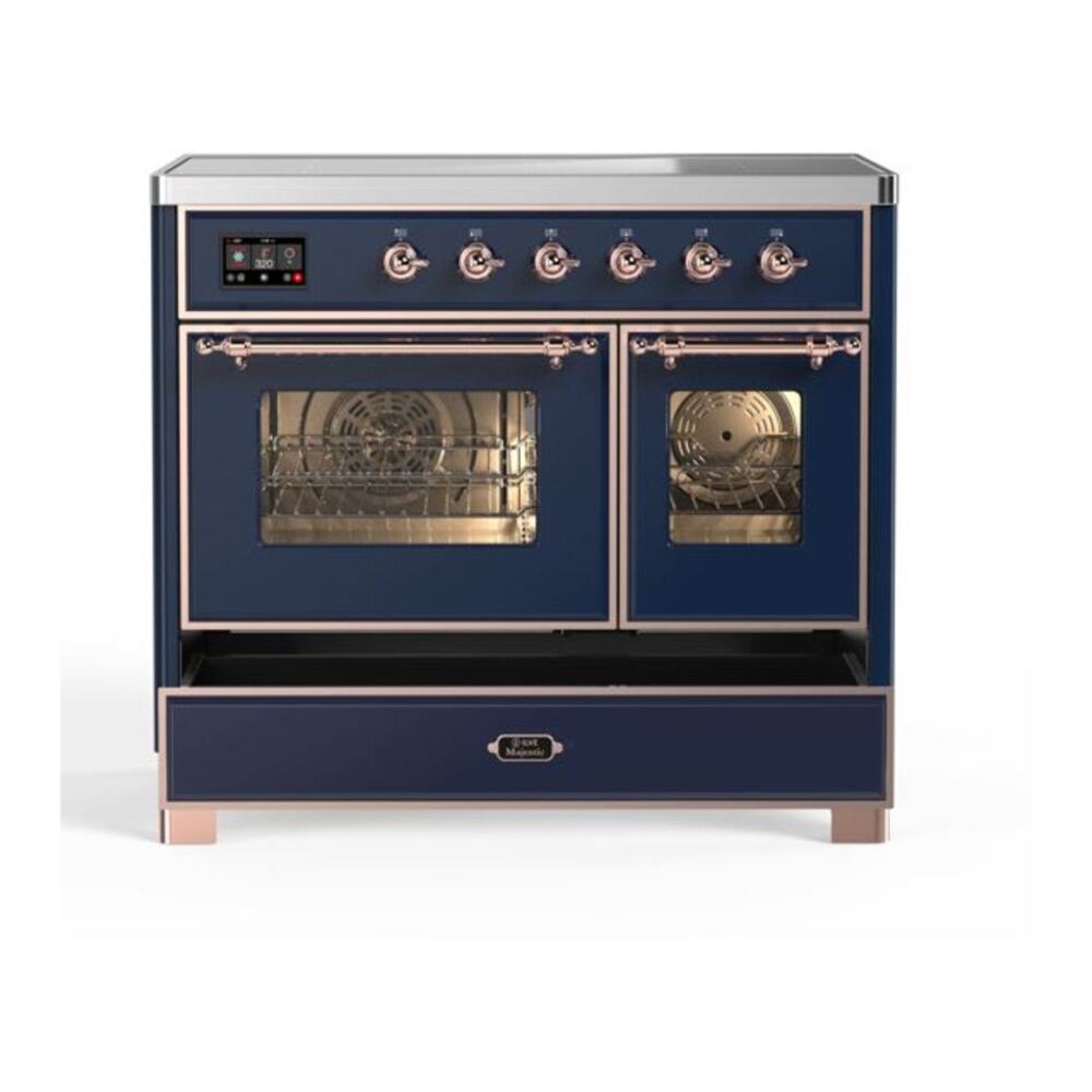 ILVE Majestic II 40 inch Triple Glass Door Induction Range Copper Midnight Blue
