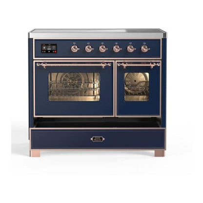 ILVE Majestic II 40 inch Triple Glass Door Induction Range Copper Midnight Blue