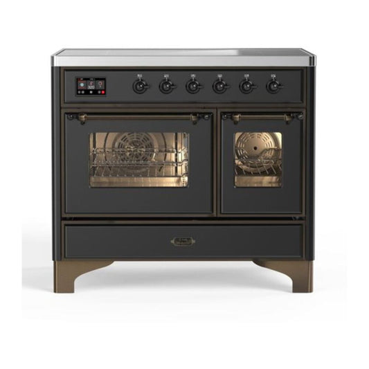 ILVE Majestic II 40" Graphite Matte Induction Range with 6 Elements Triple Glass Door