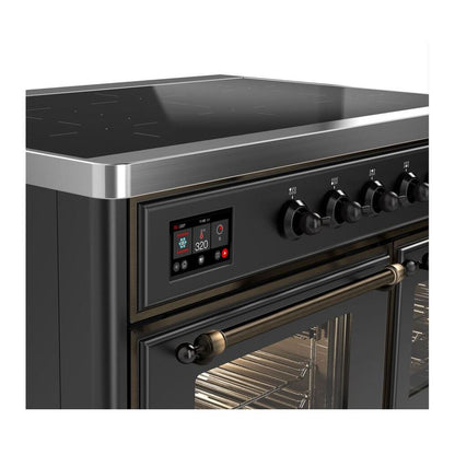 ILVE Majestic II 40 inch Triple Glass Door Induction Range Burnished Graphite Matte