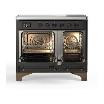 ILVE Majestic II 40 inch Triple Glass Door Induction Range Burnished Graphite Matte