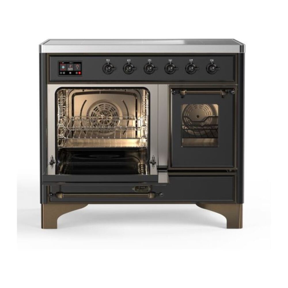 ILVE Majestic II 40 inch Triple Glass Door Induction Range Burnished Graphite Matte