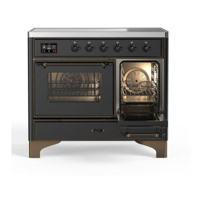 ILVE Majestic II 40 inch Triple Glass Door Induction Range Burnished Graphite Matte