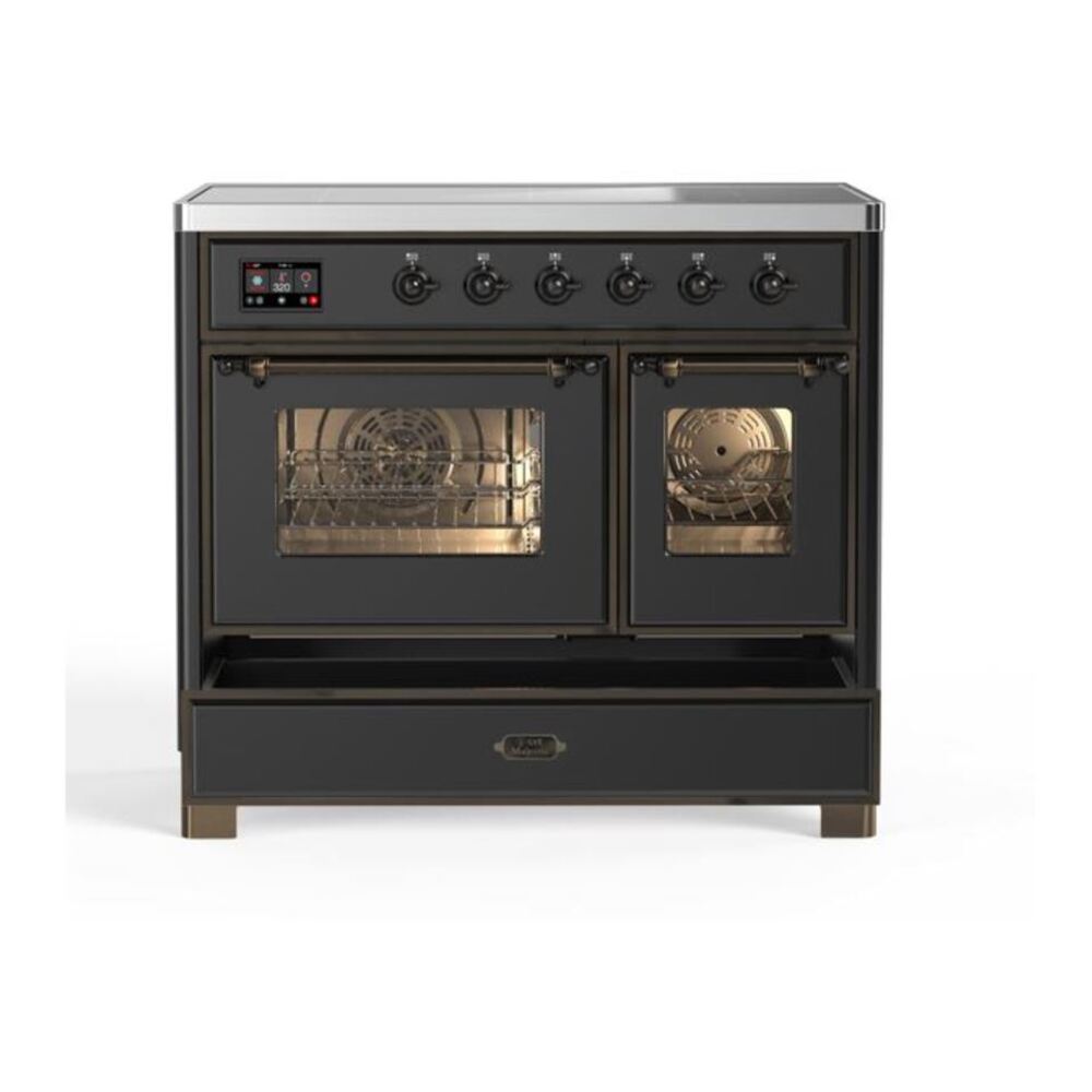 ILVE Majestic II 40 inch Triple Glass Door Induction Range Burnished Graphite Matte