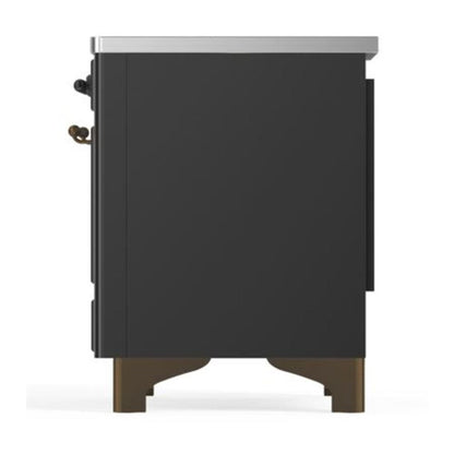 ILVE Majestic II 40 inch Triple Glass Door Induction Range Burnished Graphite Matte