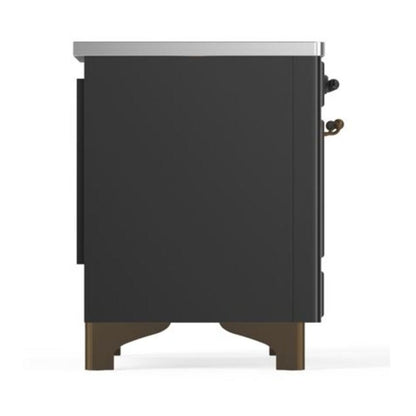 ILVE Majestic II 40 inch Triple Glass Door Induction Range Burnished Graphite Matte