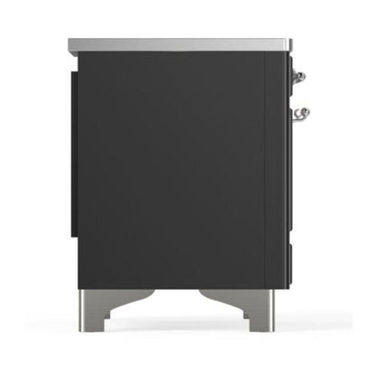 ILVE Majestic II 40 inch Triple Glass Door Induction Range Chrome Graphite Matte