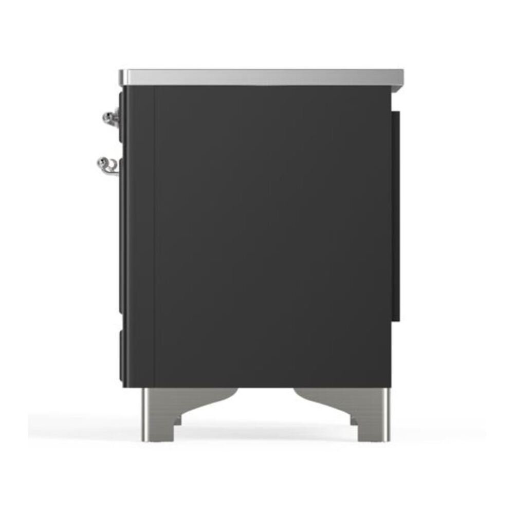 ILVE Majestic II 40 inch Triple Glass Door Induction Range Chrome Graphite Matte