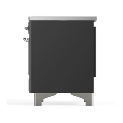 ILVE Majestic II 40 inch Triple Glass Door Induction Range Chrome Graphite Matte