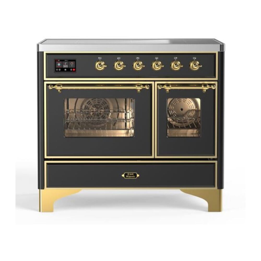 ILVE Majestic II 40 inch Triple Glass Door Induction Range Brass Graphite Matte