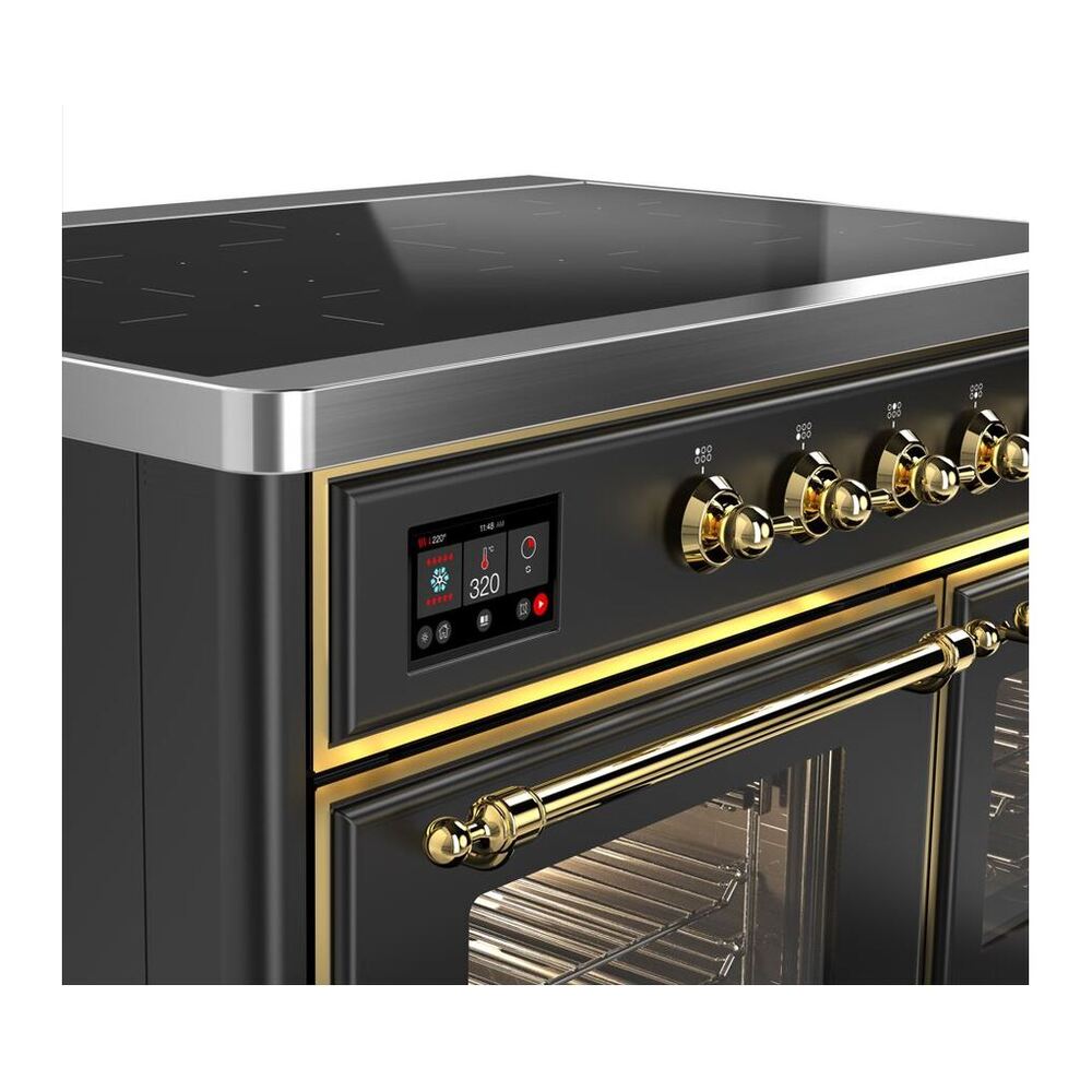 ILVE Majestic II 40 inch Triple Glass Door Induction Range Brass Graphite Matte