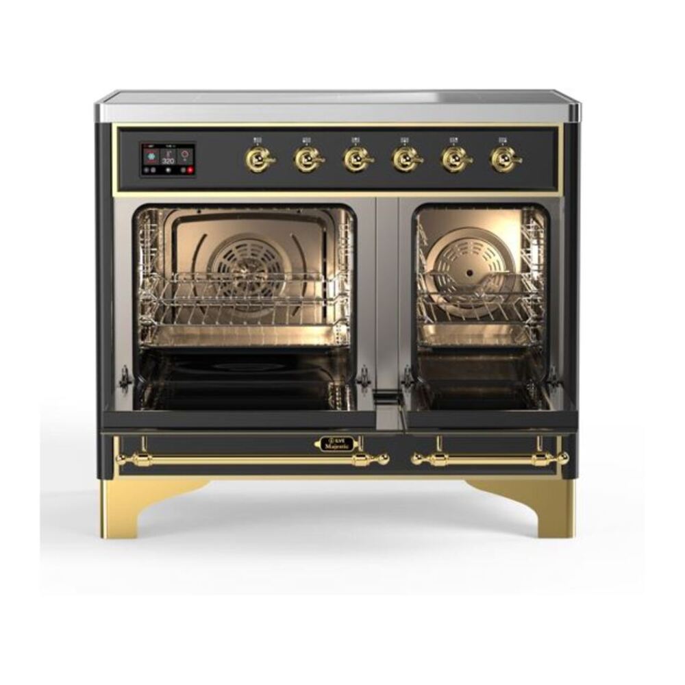 ILVE Majestic II 40 inch Triple Glass Door Induction Range Brass Graphite Matte