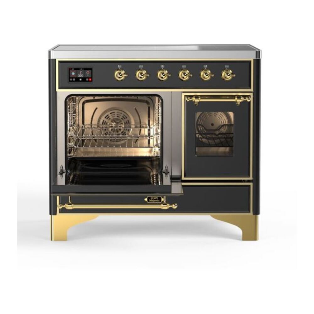 ILVE Majestic II 40 inch Triple Glass Door Induction Range Brass Graphite Matte