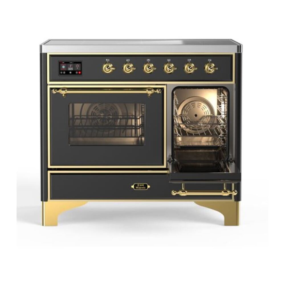 ILVE Majestic II 40 inch Triple Glass Door Induction Range Brass Graphite Matte