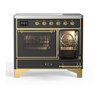 ILVE Majestic II 40 inch Triple Glass Door Induction Range Brass Graphite Matte