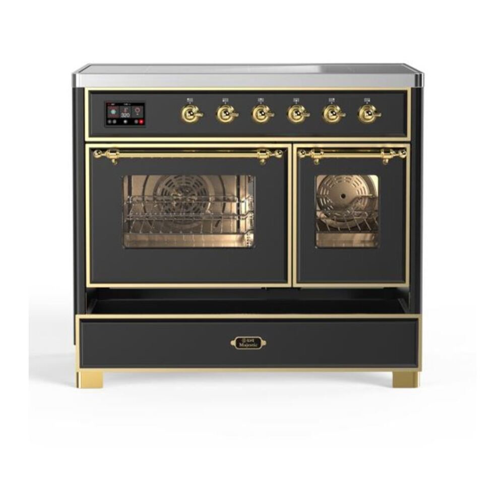 ILVE Majestic II 40 inch Triple Glass Door Induction Range Brass Graphite Matte
