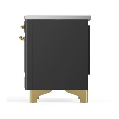 ILVE Majestic II 40 inch Triple Glass Door Induction Range Brass Graphite Matte