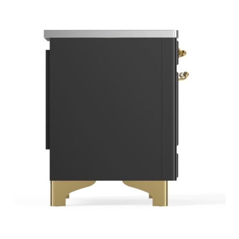 ILVE Majestic II 40 inch Triple Glass Door Induction Range Brass Graphite Matte