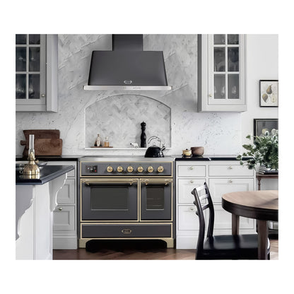 ILVE Majestic II 40 inch Triple Glass Door Induction Range Brass Graphite Matte