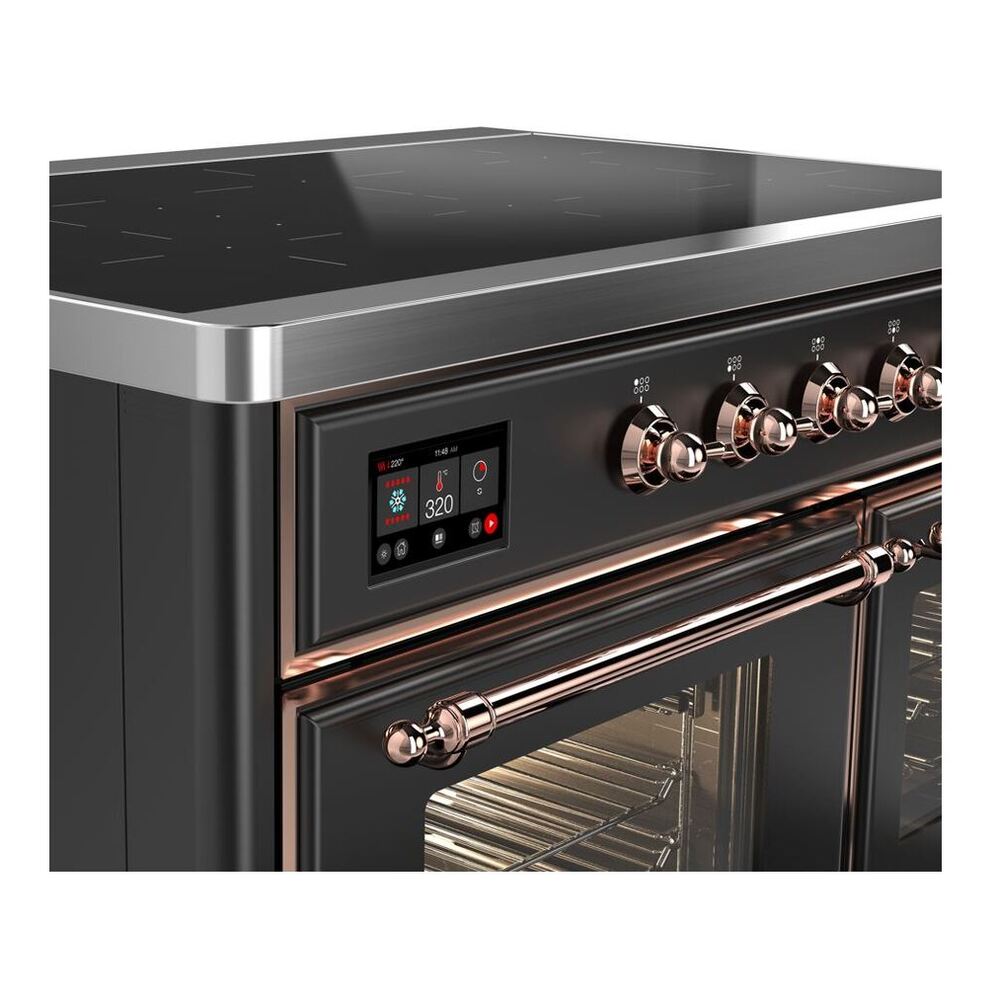ILVE Majestic II 40 inch Triple Glass Door Induction Range Copper Graphite Matte