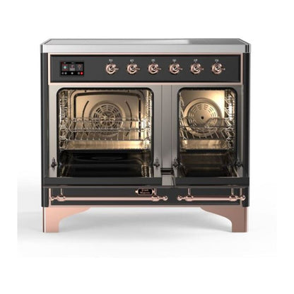 ILVE Majestic II 40 inch Triple Glass Door Induction Range Copper Graphite Matte