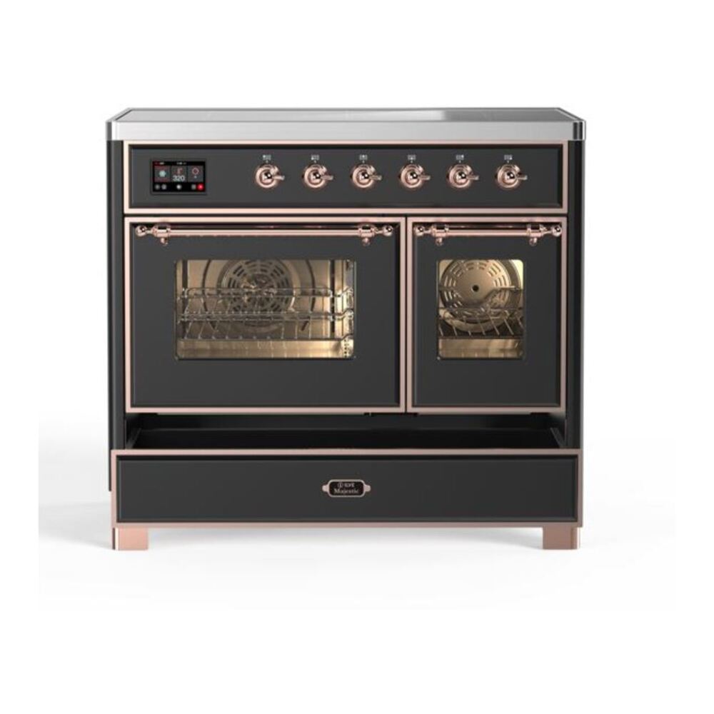 ILVE Majestic II 40 inch Triple Glass Door Induction Range Copper Graphite Matte