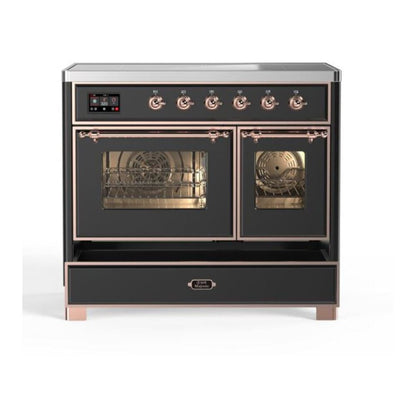 ILVE Majestic II 40 inch Triple Glass Door Induction Range Copper Graphite Matte