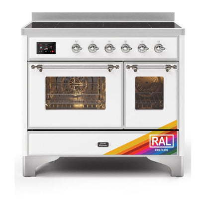 ILVE Majestic II 40 inch Triple Glass Door Induction Range Chrome RAL