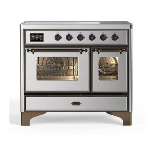 ILVE Majestic II 40" Stainless Steel Induction Range with 6 Elements Triple Glass Door