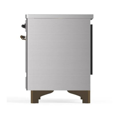 ILVE Majestic II 40 inch Triple Glass Door Induction Range Burnished Stainless Steel