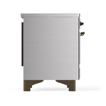 ILVE Majestic II 40 inch Triple Glass Door Induction Range Burnished Stainless Steel
