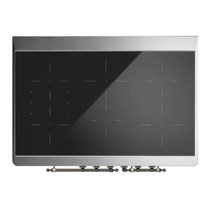 ILVE Majestic II 40 inch Triple Glass Door Induction Range Burnished Stainless Steel