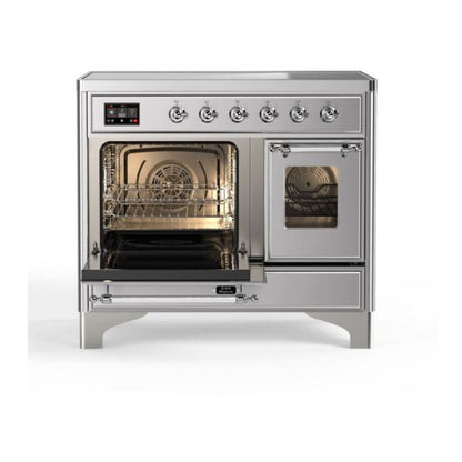 ILVE Majestic II 40 inch Triple Glass Door Induction Range Chrome Stainless Steel