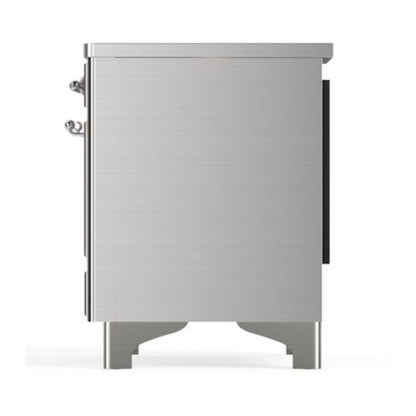 ILVE Majestic II 40 inch Triple Glass Door Induction Range Chrome Stainless Steel