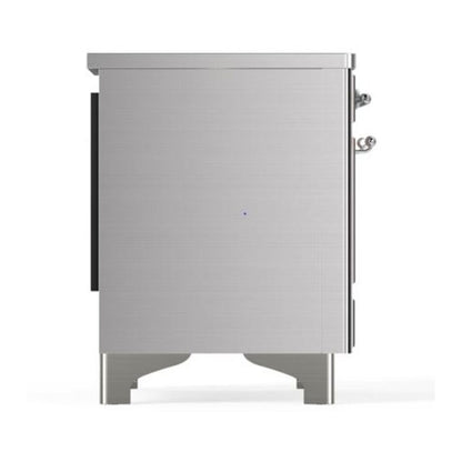 ILVE Majestic II 40 inch Triple Glass Door Induction Range Chrome Stainless Steel