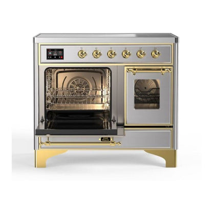 ILVE Majestic II 40 inch Triple Glass Door Induction Range Brass Stainless Steel