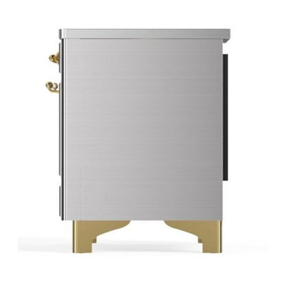 ILVE Majestic II 40 inch Triple Glass Door Induction Range Brass Stainless Steel