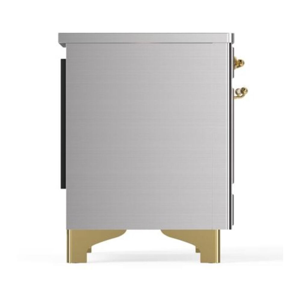 ILVE Majestic II 40 inch Triple Glass Door Induction Range Brass Stainless Steel