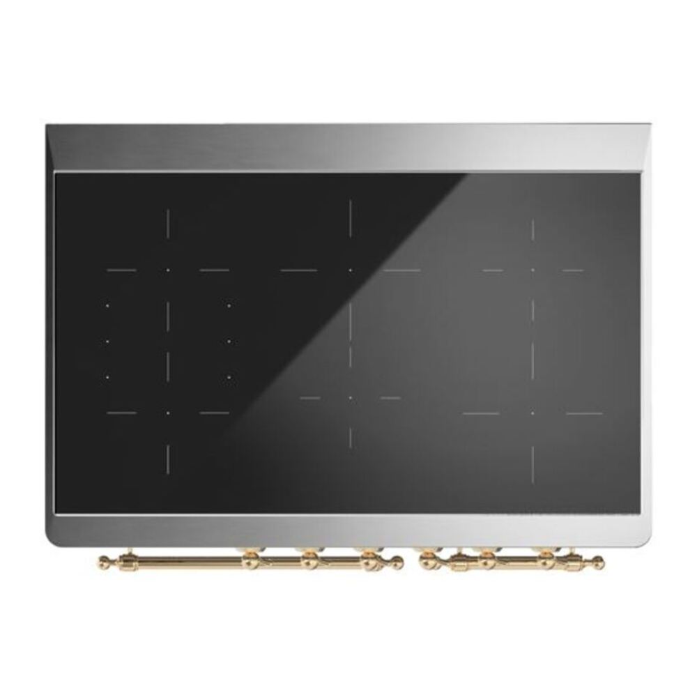 ILVE Majestic II 40 inch Triple Glass Door Induction Range Brass Stainless Steel