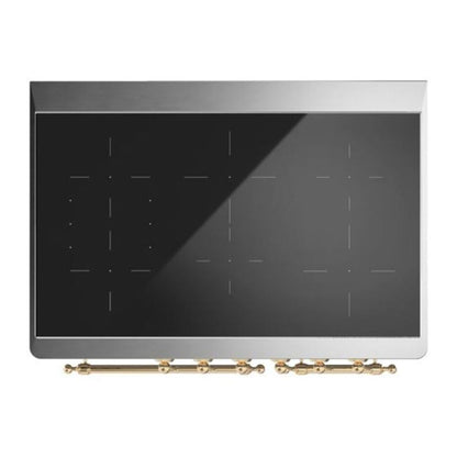 ILVE Majestic II 40 inch Triple Glass Door Induction Range Brass Stainless Steel