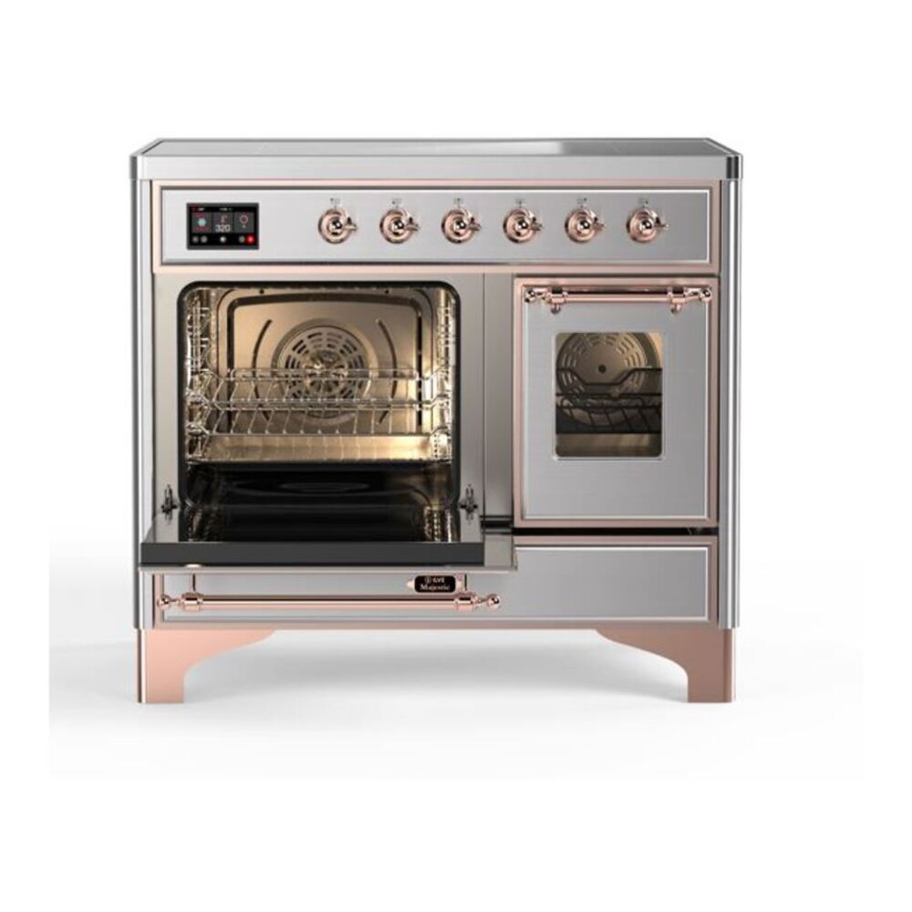 ILVE Majestic II 40 inch Triple Glass Door Induction Range Copper Stainless Steel