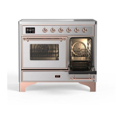 ILVE Majestic II 40 inch Triple Glass Door Induction Range Copper Stainless Steel