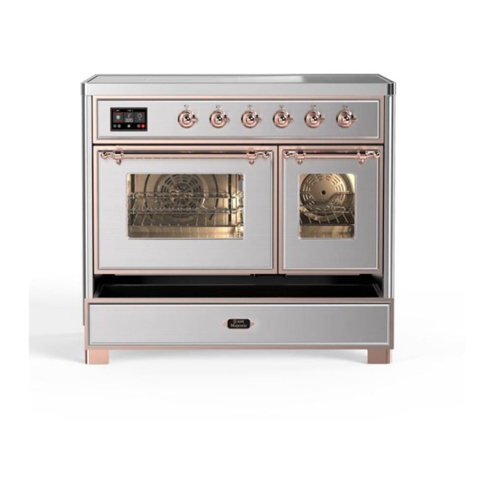 ILVE Majestic II 40 inch Triple Glass Door Induction Range Copper Stainless Steel