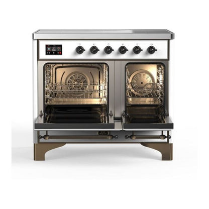 ILVE Majestic II 40 inch Triple Glass Door Induction Range Burnished White