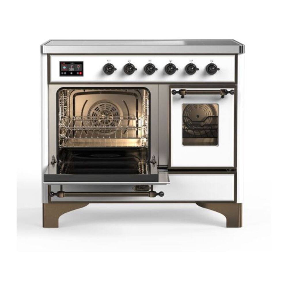 ILVE Majestic II 40 inch Triple Glass Door Induction Range Burnished White
