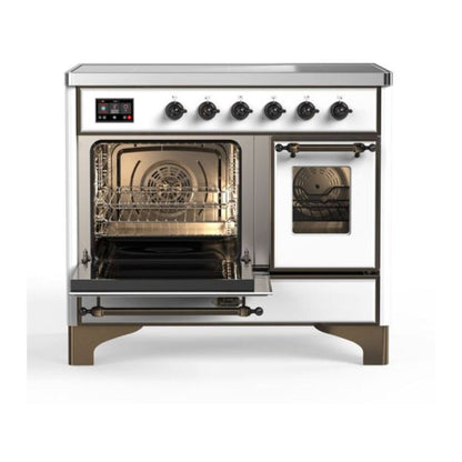 ILVE Majestic II 40 inch Triple Glass Door Induction Range Burnished White