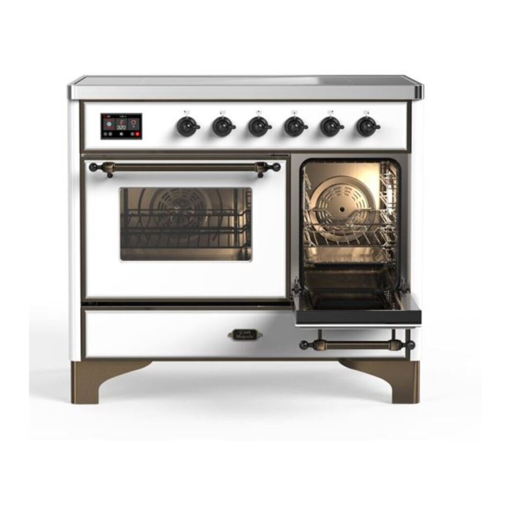 ILVE Majestic II 40 inch Triple Glass Door Induction Range Burnished White