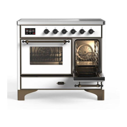 ILVE Majestic II 40 inch Triple Glass Door Induction Range Burnished White