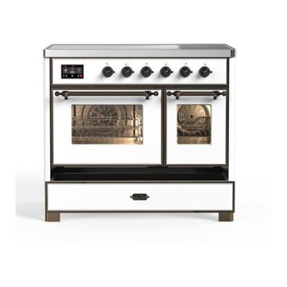 ILVE Majestic II 40 inch Triple Glass Door Induction Range Burnished White